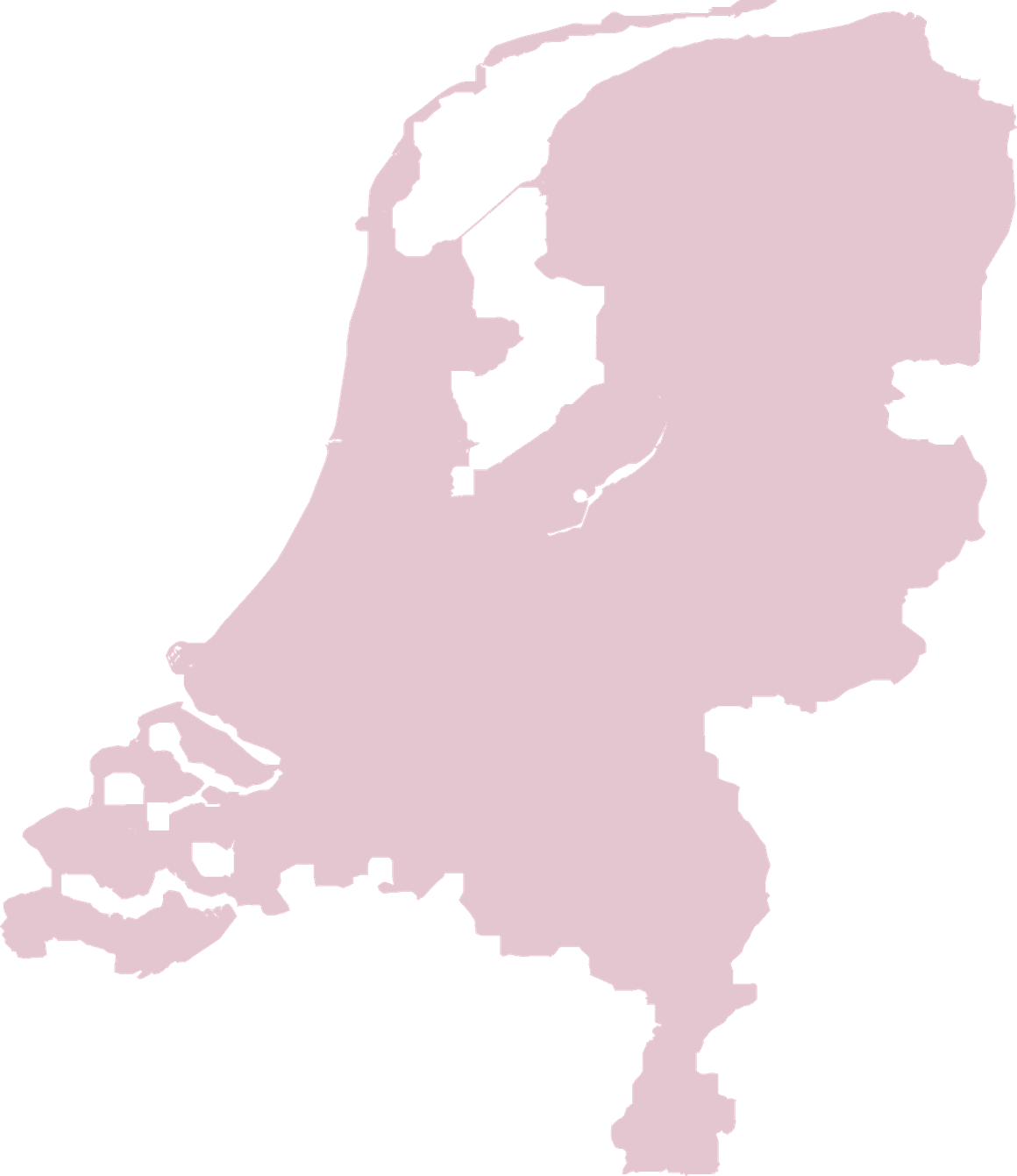 Kaart van Nederland met de plaatsen waar eVilla bouwde